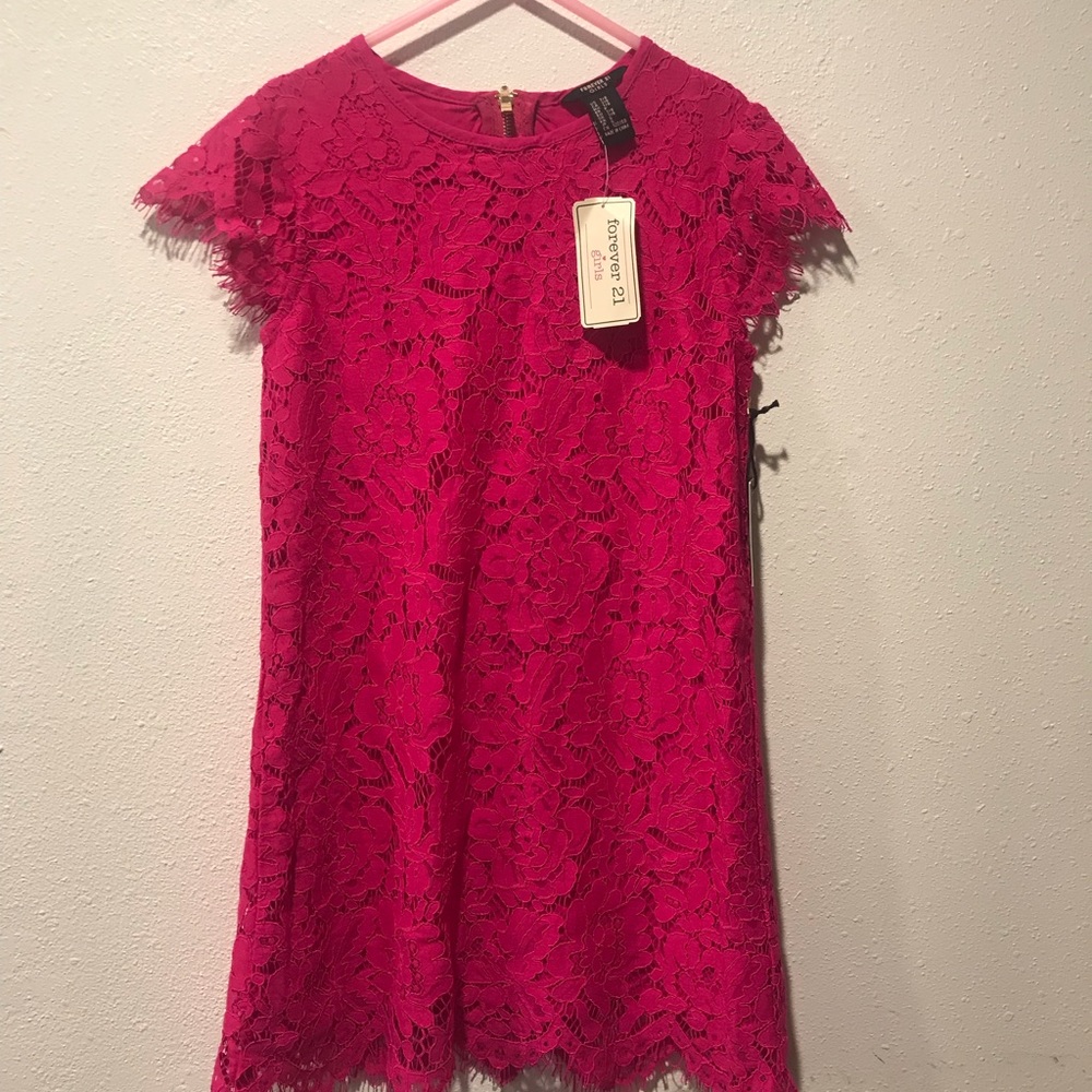 Forever 21 girls hot pink dress
